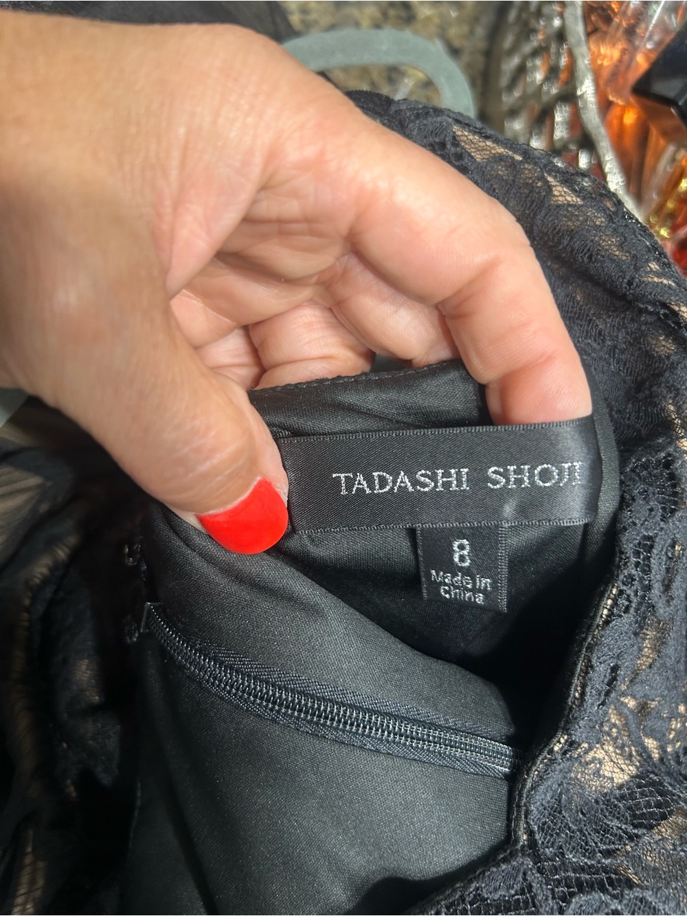 Tadashi Shoji Black Lace Cocktail Dress